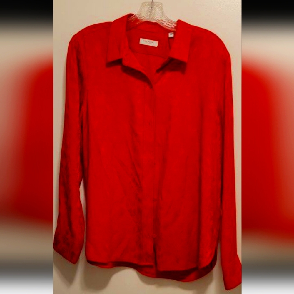 Equipment Red  Blouse Size Large
